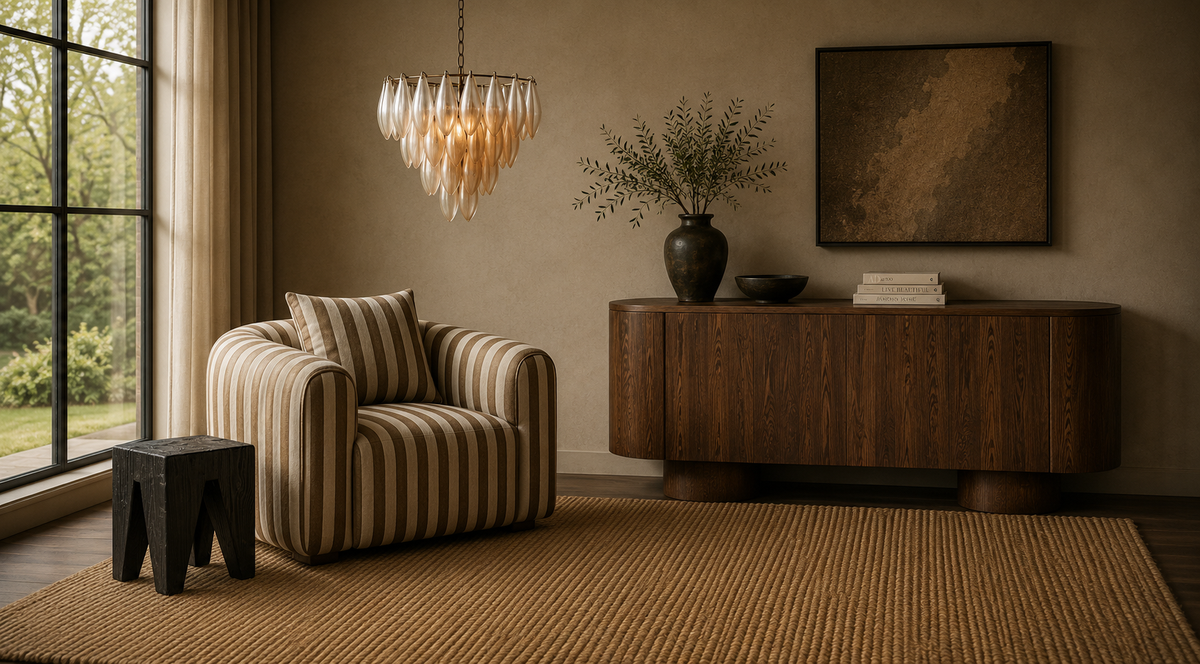 Amber – elegante Leuchte aus Sicherheitsglas im Modern-Glam-Stil