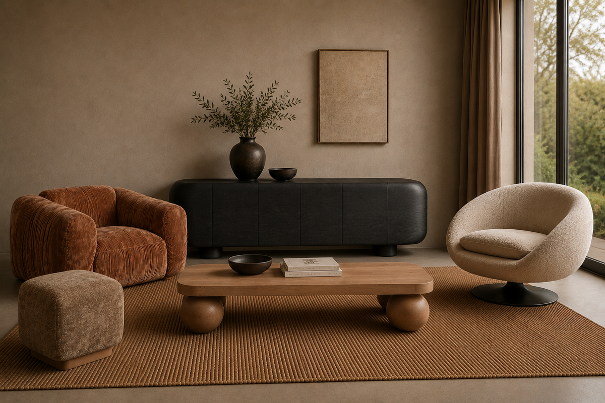 Oscar – skulpturaler Couchtisch aus Mango-Holz im Contemporary-Stil
