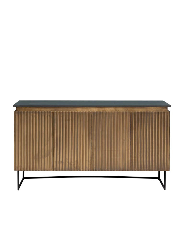 Großes, strukturiertes Sideboard für Eingangsbereich oder Wohnzimmer, ideal als Statement-Piece mit viel Stauraum, vereint Stil und Funktionalität in einer modernen Einrichtung