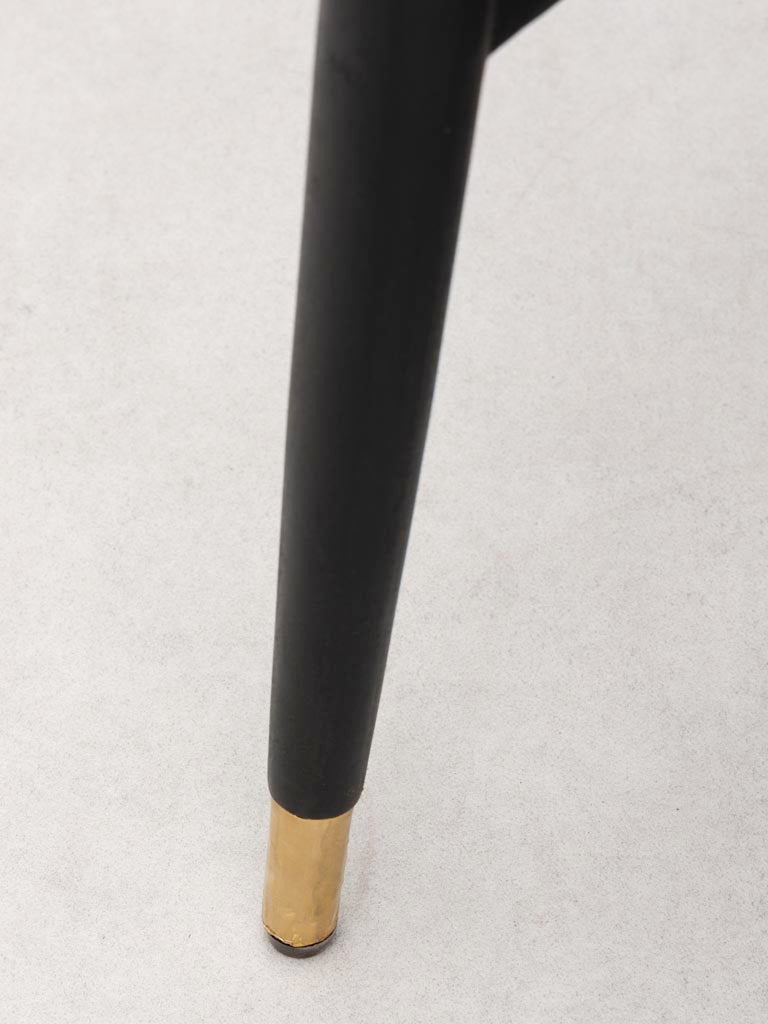 Sessel Klassischer Stil aus Akazienholz und beigem Polsterbezug
