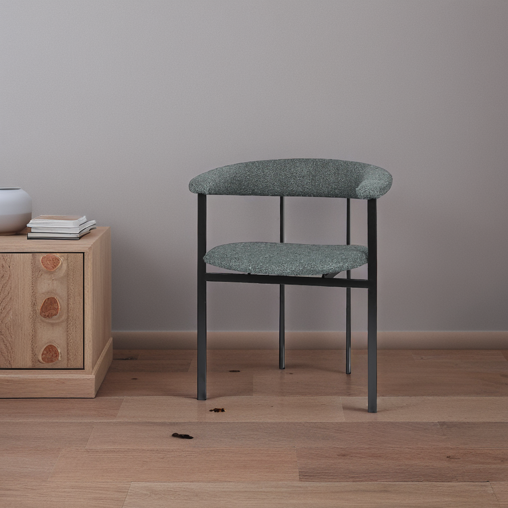 Sessel Modern Stil aus Edelstahl mit gemusterten Polsterbezug