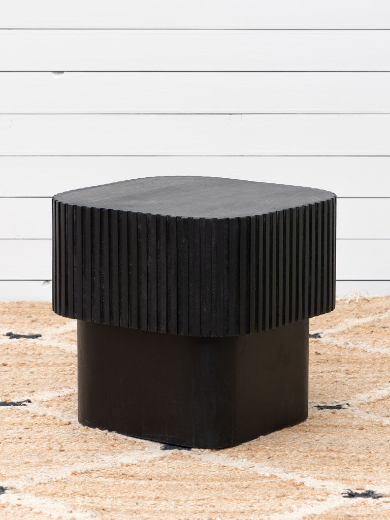Beistelltisch Modern Stil Mangoholz schwarz rund 40cm