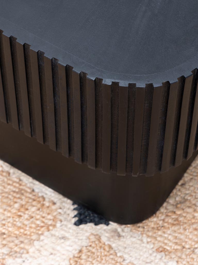Beistelltisch Modern Stil Mangoholz schwarz rund 40cm