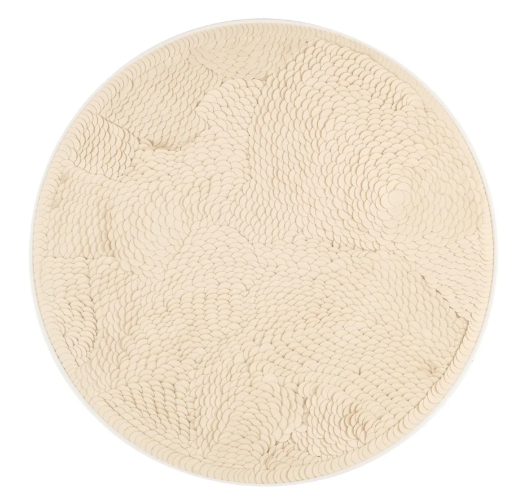 Runde Wandkunst 110 cm aus braunen Naturmaterialien, Ethno-Mediterran-Stil, moderne Wall Art mit Struktur