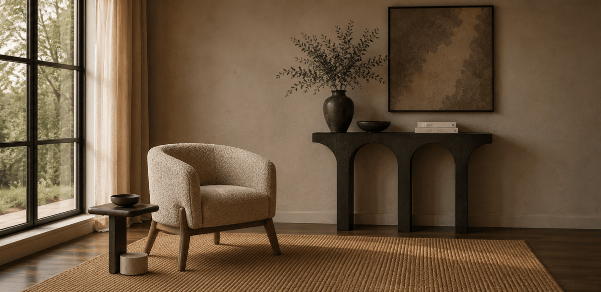 Shop the Look – Veronika – skulpturale Konsole aus Eiche im Contemporary-Stil