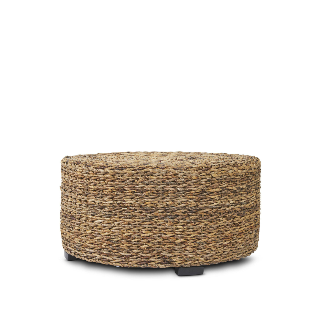 Cocktail- Couchtisch Boho Stil aus Rattan rund 90cm