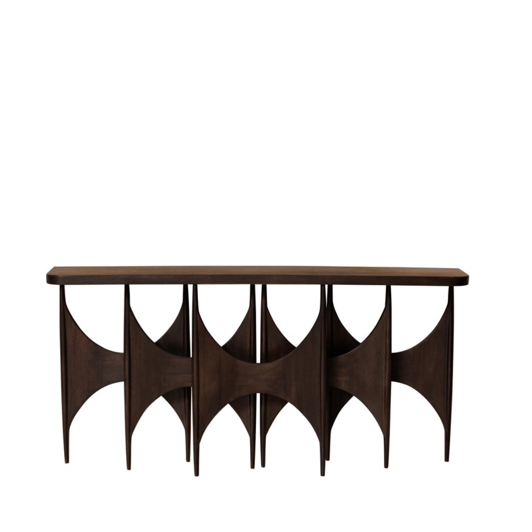 Carolina – skulpturale Konsole aus Mango-Holz im Natural-Living-Stil