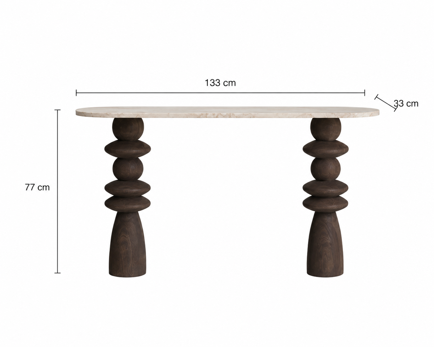 Zoe – skulpturale Konsole aus Mango-Holz im Contemporary-Stil