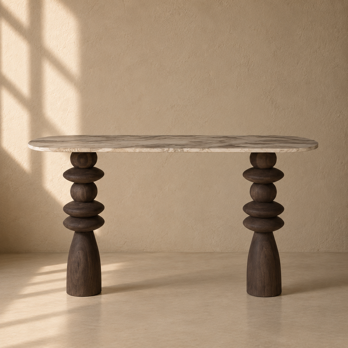 Zoe – skulpturale Konsole aus Mango-Holz im Contemporary-Stil