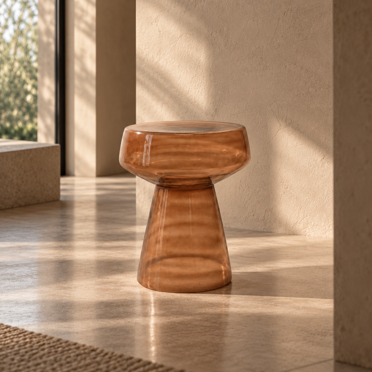 Emil – moderner Beistelltisch aus Glas im Contemporary-Stil