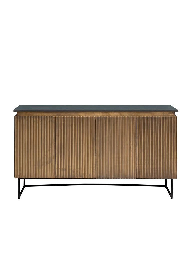 Großes, strukturiertes Sideboard für Eingangsbereich oder Wohnzimmer, ideal als Statement-Piece mit viel Stauraum, vereint Stil und Funktionalität in einer modernen Einrichtung
