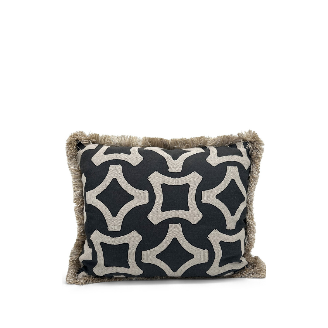 Kissen Modern Stil aus Daunenfüllung mit Fransen 60x50cm
