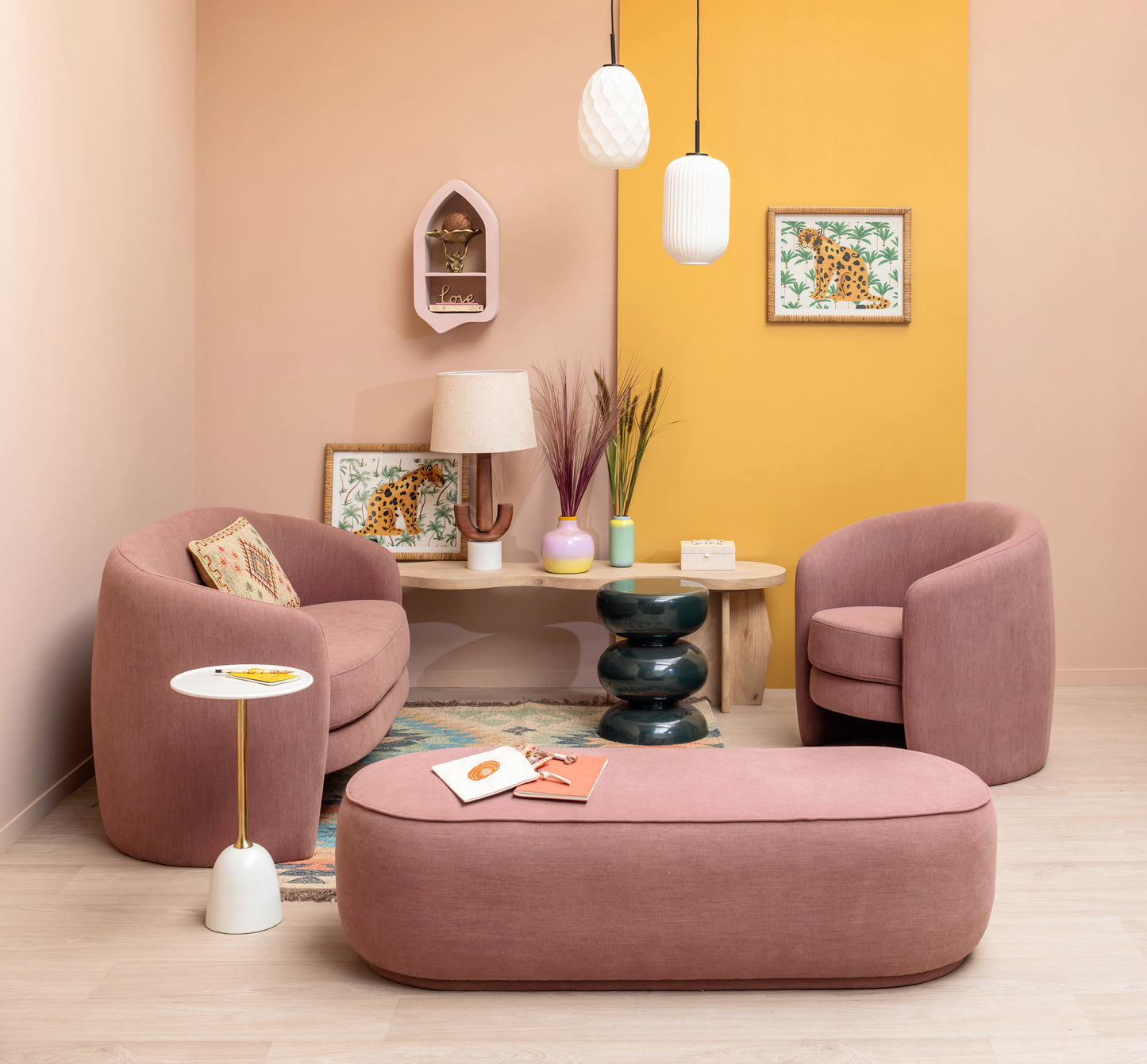 Sessel Modern Stil gepolstert in Apricot