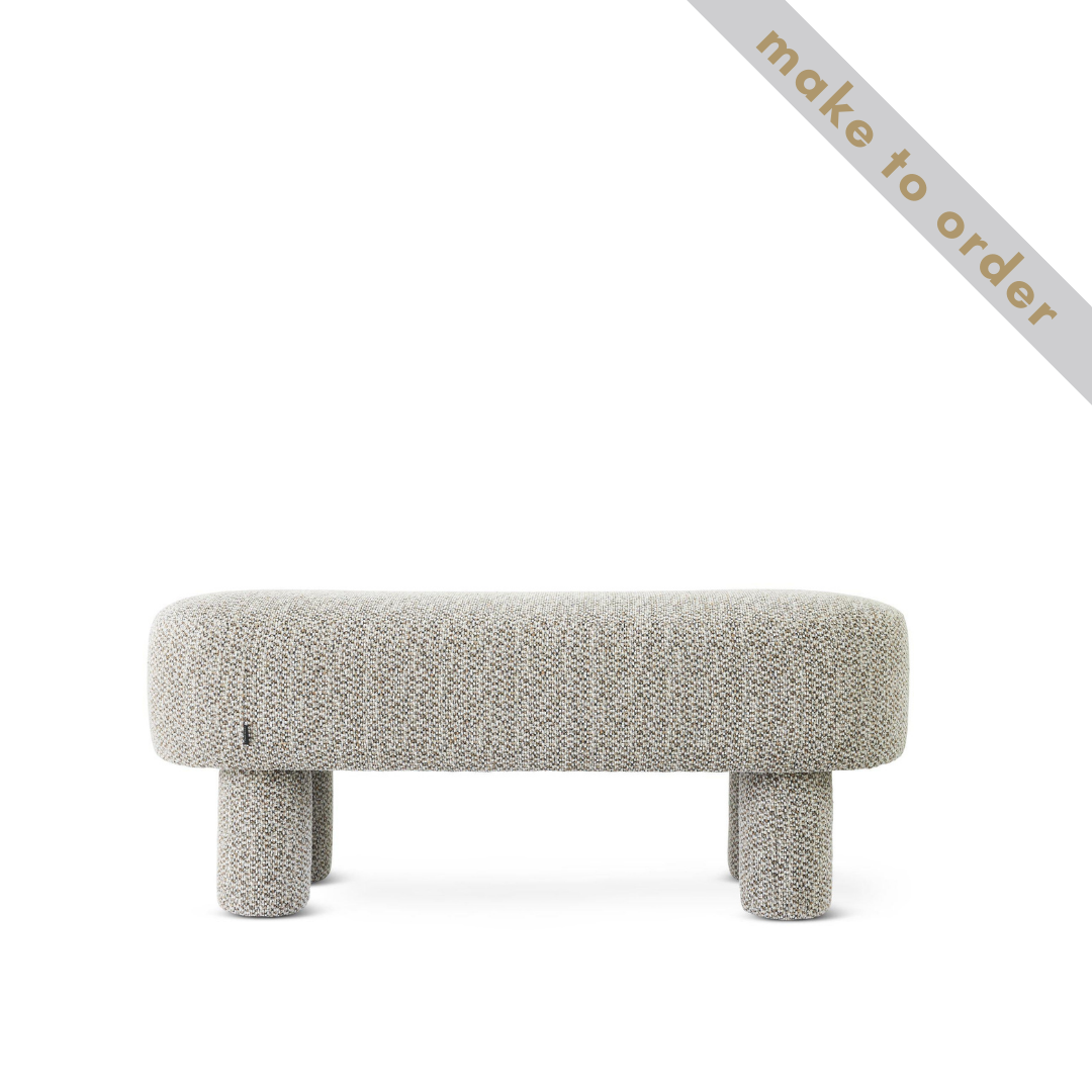 Sitzbank Chaiselounge beige gemustert 120x48cm