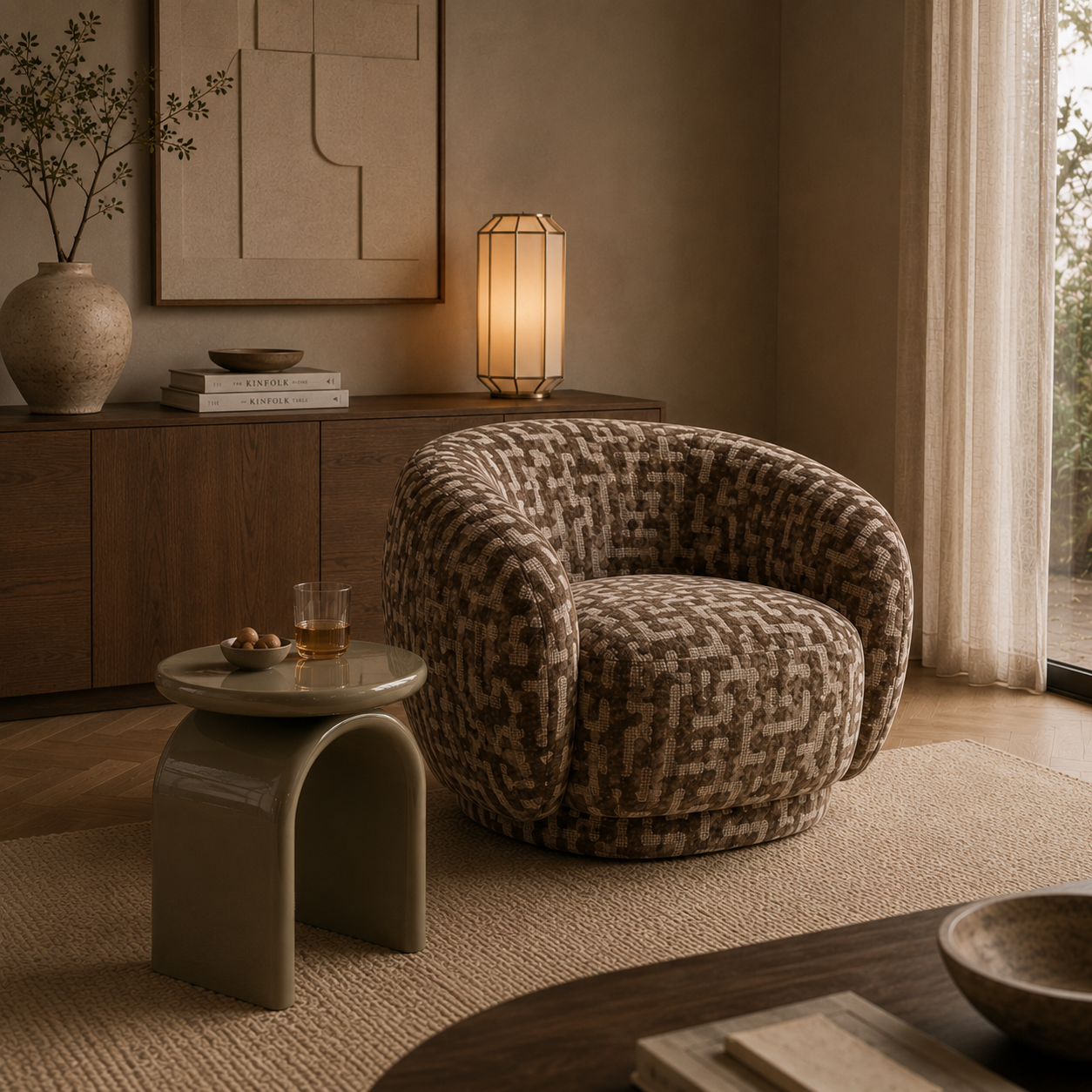Lennard – weicher Sessel aus Sperrholz im Contemporary-Stil