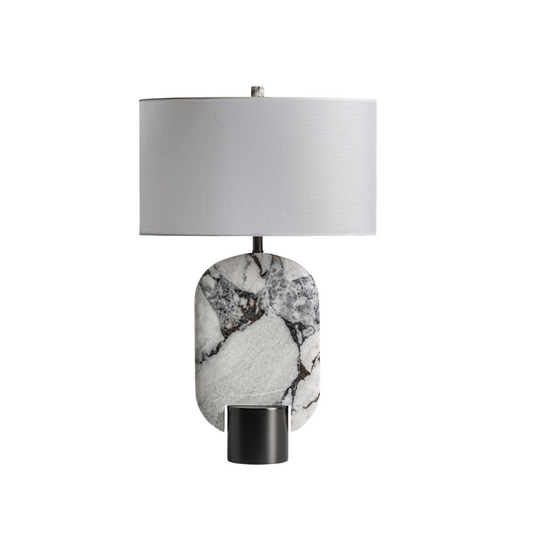 Tischlampe modern aus marmor metall creme 44x29x69cm