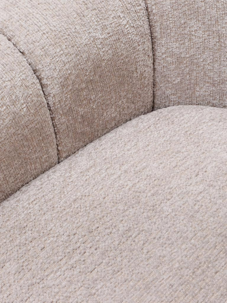 Lounge Vintage Stil Sessel drehbar gepolstert creme beige