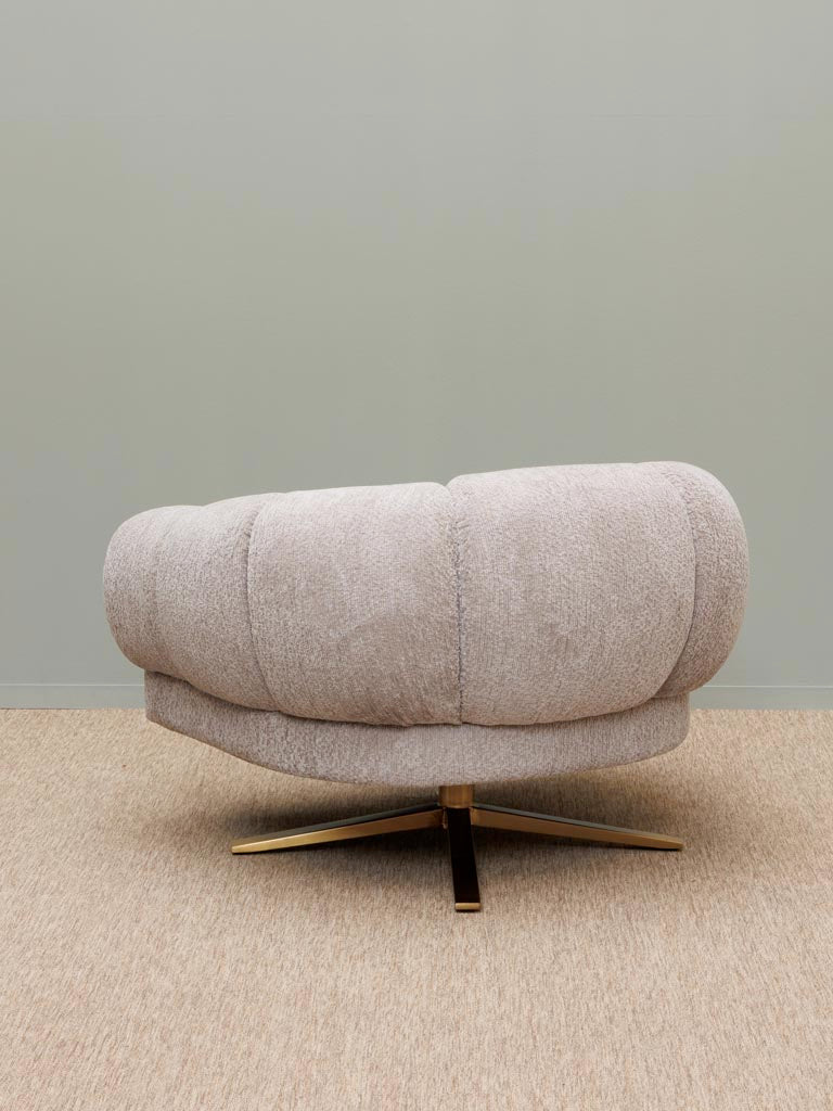 Lounge Vintage Stil Sessel drehbar gepolstert creme beige