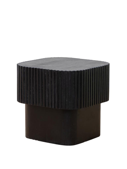Beistelltisch Modern Stil Mangoholz schwarz rund 40cm