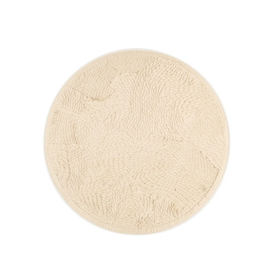 Runde Wandkunst 110 cm aus braunen Naturmaterialien, Ethno-Mediterran-Stil, moderne Wall Art mit Struktur