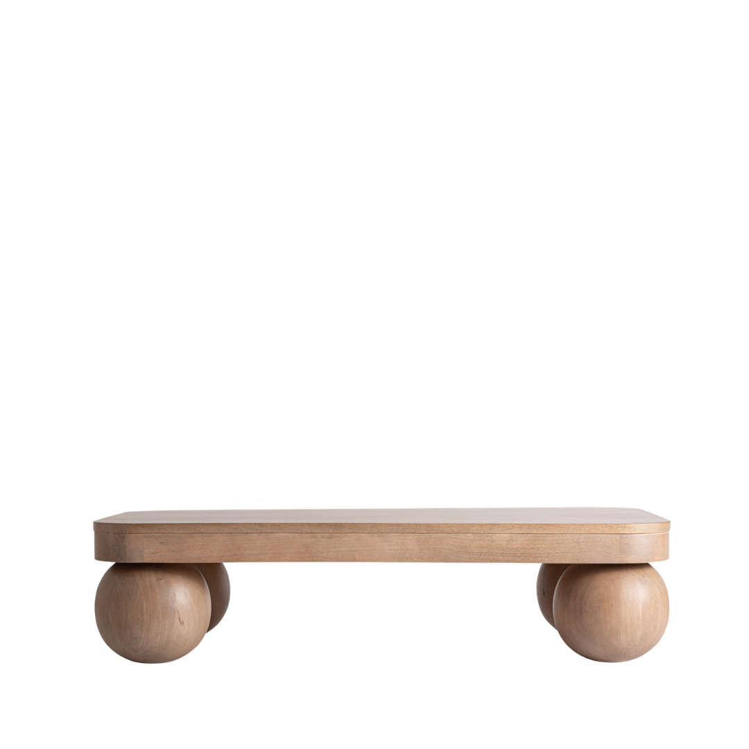 Oscar – skulpturaler Couchtisch aus Mango-Holz im Contemporary-Stil