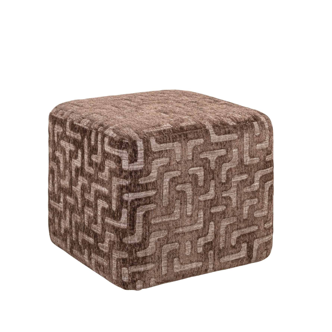 Pouf in braun leicht abgerundet