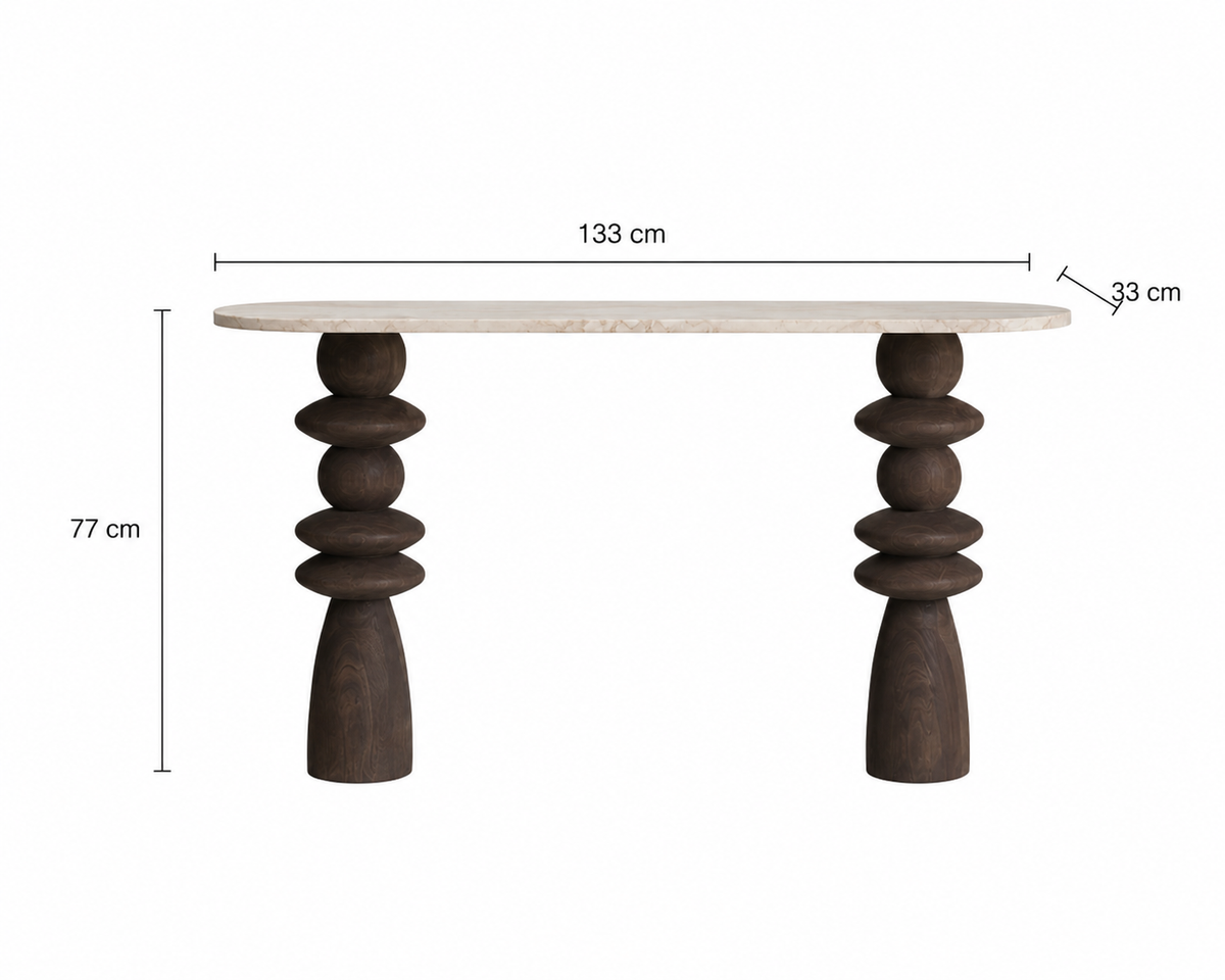 Zoe – skulpturale Konsole aus Mango-Holz im Contemporary-Stil – Produktbild 6